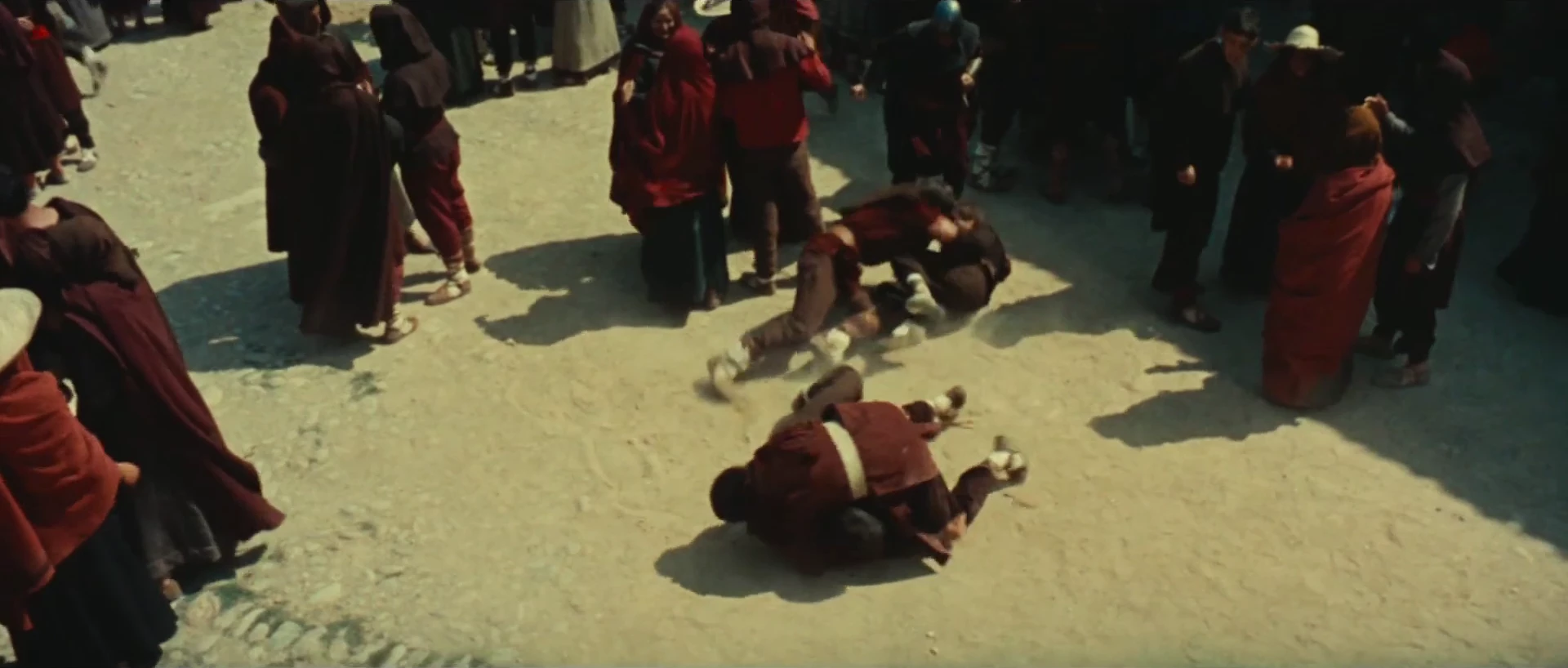 Second shot in the film: Peaceful peasants.